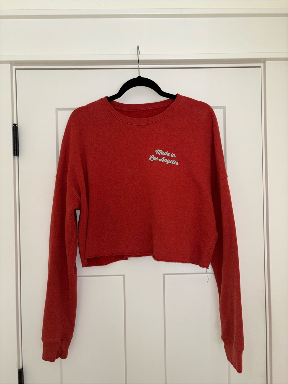 Badwood Cropped Red Crewneck Sweatshirt